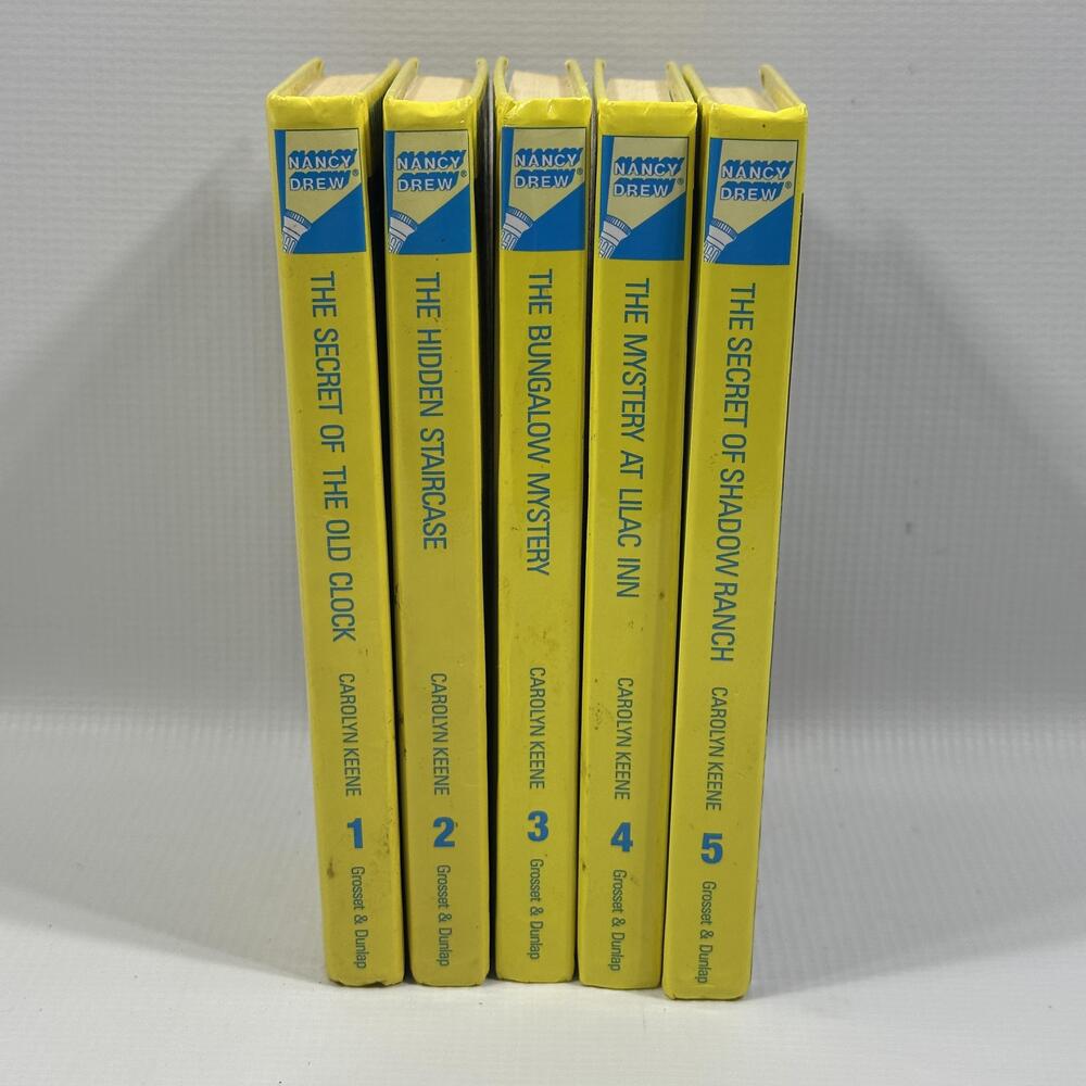 Nancy Drew Mystery Stories Lot 5 Carolyn Keene 1-5 HC Grosset & Dunlap Set
